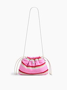 Image 1 of 6, Supersoft pouchette bag., Worn hand-held, crossbody or over-the-shoulder., Vegan leather shoulder strap., Drawcord closure at top., Product #1186131
