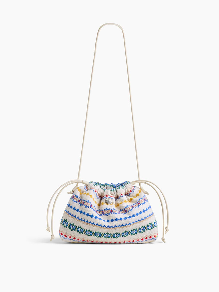 Image 1 of 6, Supersoft pouchette bag., Worn hand-held, crossbody or over-the-shoulder., Vegan leather shoulder strap., Drawcord closure at top., Product #1186131