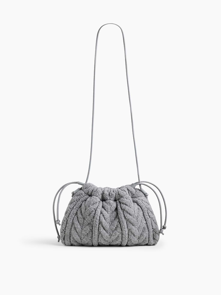Image 4 of 6, CashSoft Cable-Knit Pouchette