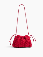 Image 4 of 6, CashSoft Cable-Knit Pouchette