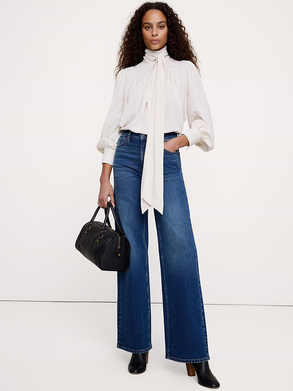 Georgette Scarf-Tie Blouse