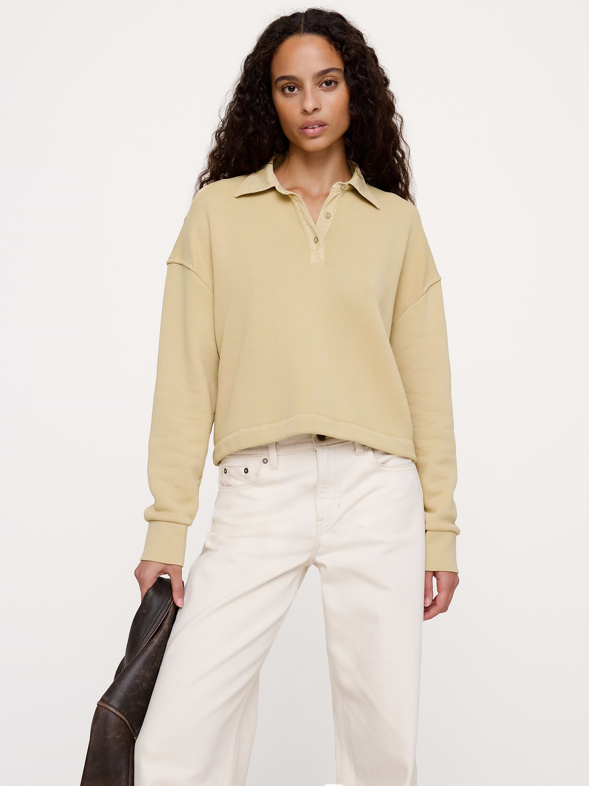French Terry Polo Sweatshirt