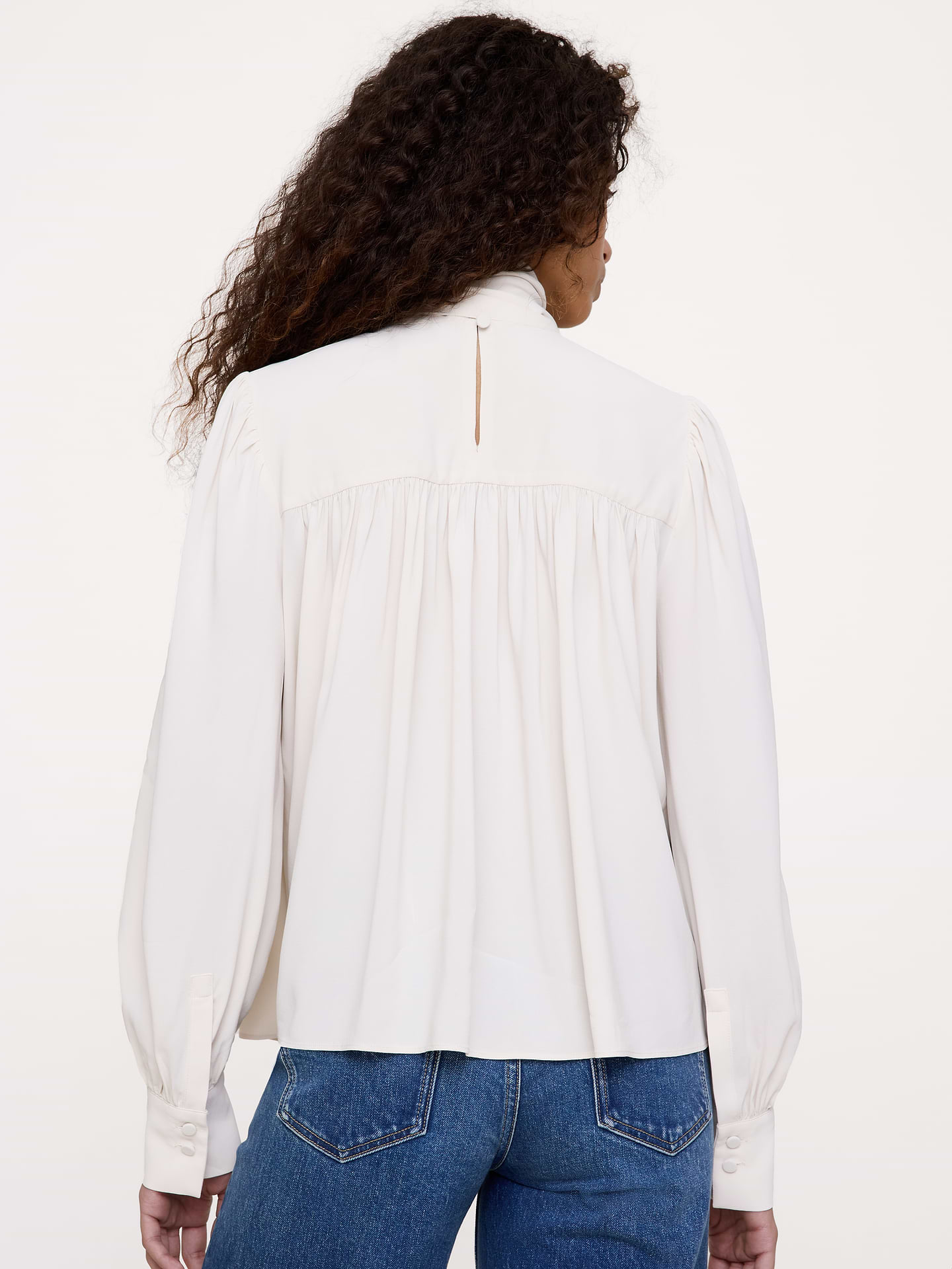Image 2 of 4, Georgette Scarf-Tie Blouse