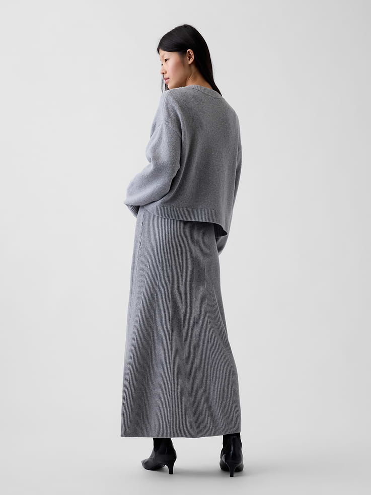 Image 2 of 6, CashSoft Rib Sweater Maxi Skirt