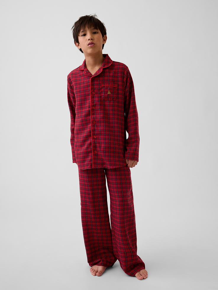 Image 3 of 6, Kids Flannel Plaid PJ Set