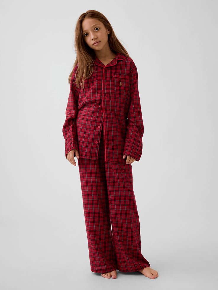 Image 4 of 6, Kids Flannel Plaid PJ Set