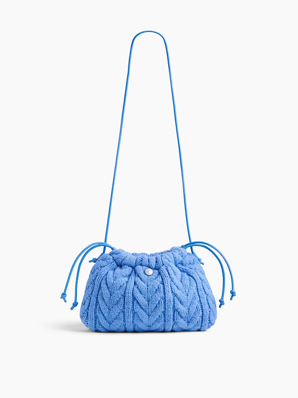 CashSoft Cable-Knit Pouchette