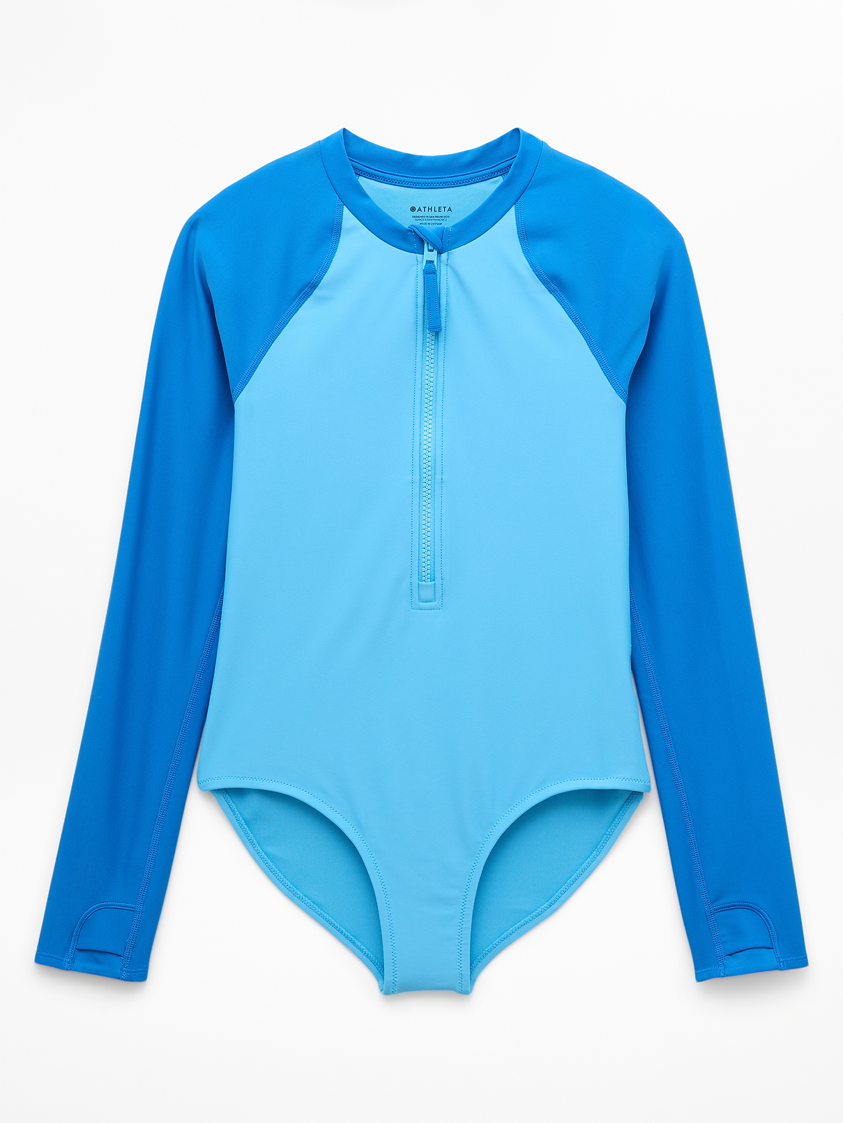 Image 1 of 3, FOR: Swim, surf, stand-up paddleboard, and all water sports, FEEL: Soft and stretchy Lycra® Xtra Life™ fabric, FAVE: Removable pads for comfort and coverage, Thumbholes keep sleeves in place, Product #820604
