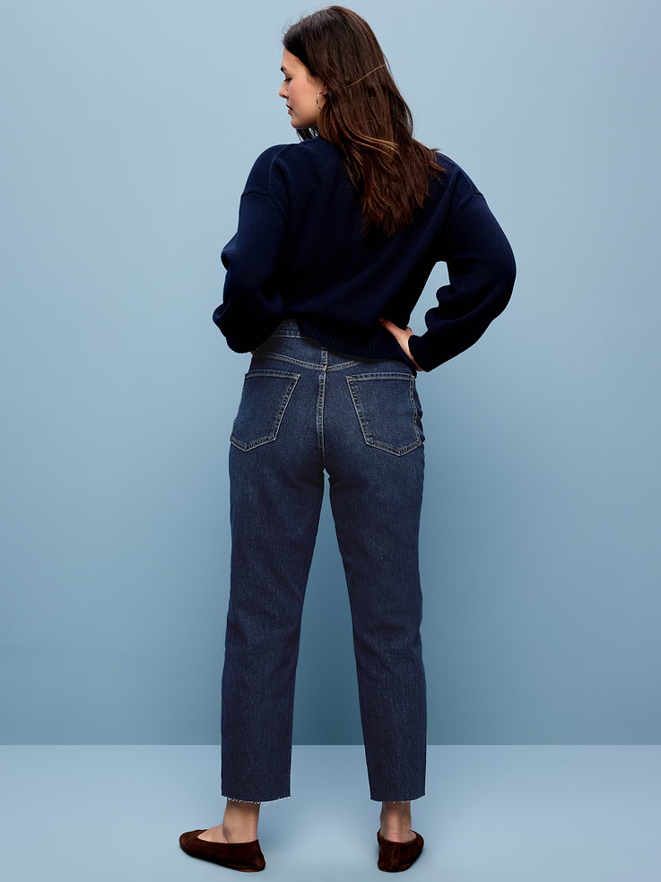 Image 9 of 11, High-Waisted Button-Fly OG Straight Ankle Jeans