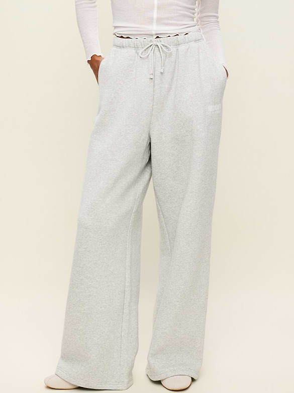 Pantalon en Molleton essentiel à jambe large et taille haute