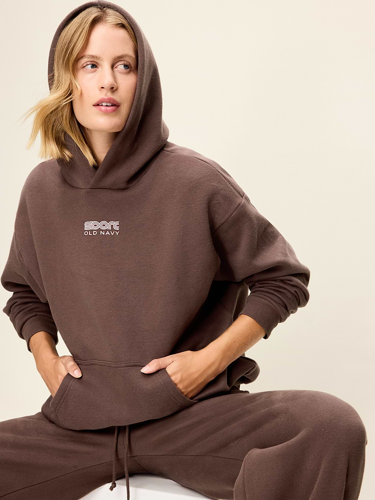 Image 1 of 5, Make your moves in Old Navy Sport's Baseline Fleece: Our newest fleece, featuring a cozy soft-brushed interior., built-in hood, kangaroo pocket, rib-knit trim, Product #903760
