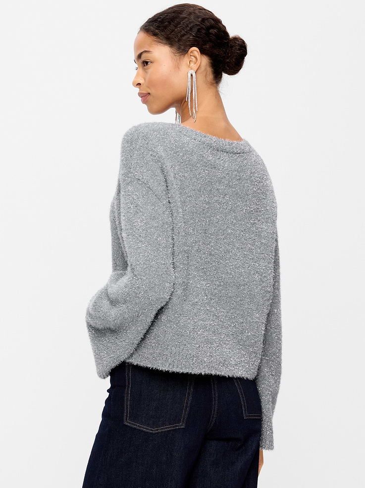 Image 2 of 6, Oversized Shine Crew-Neck Sweater