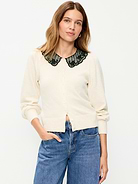 Image 1 of 3, Featuring SoSoft. Feels like cashmere, wears like a year-round fave., lace collar, long sleeves, button front, Product #1182272