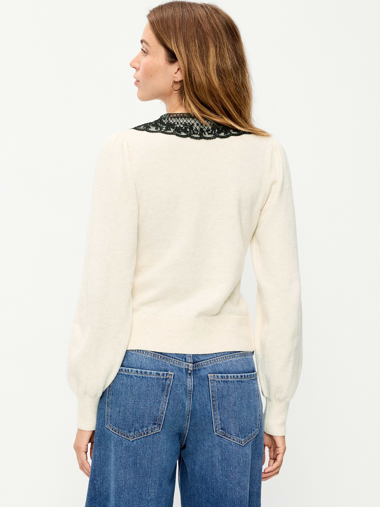 Image 2 of 3, SoSoft Lace-Collar Cardigan