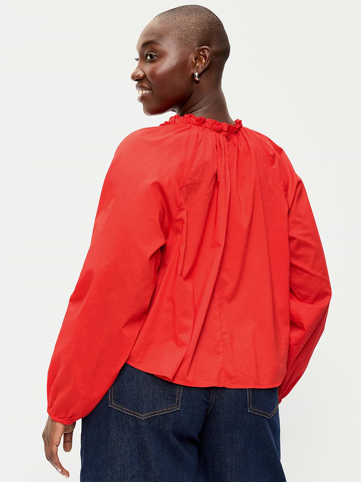 Image 6 of 9, Long-Sleeve Ruffle-Neck A-Line Top