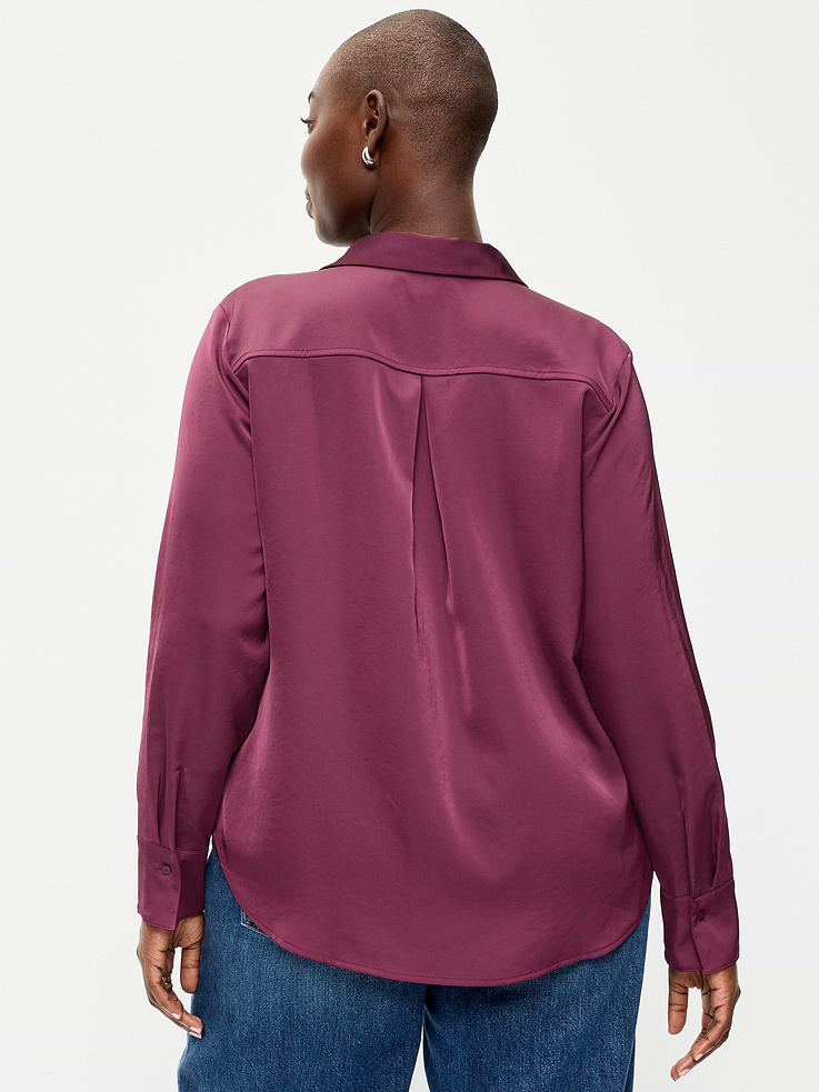 Image 6 of 8, Satin Button-Down Shirt