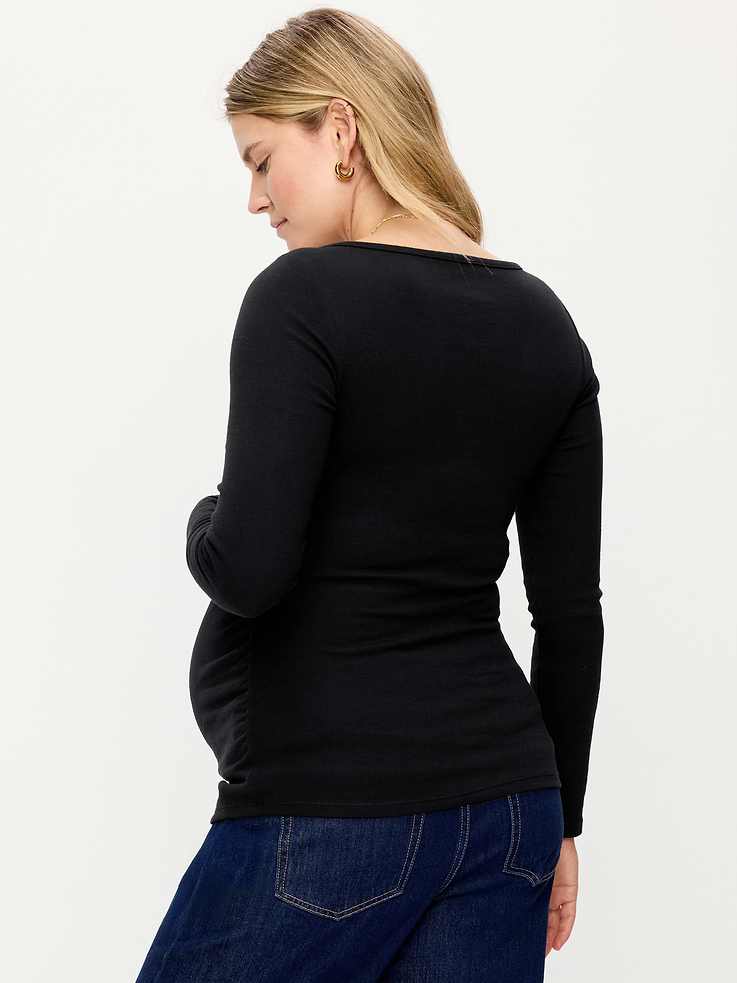 Image 2 of 4, Maternity Snug Long-Sleeve Boatneck T-Shirt