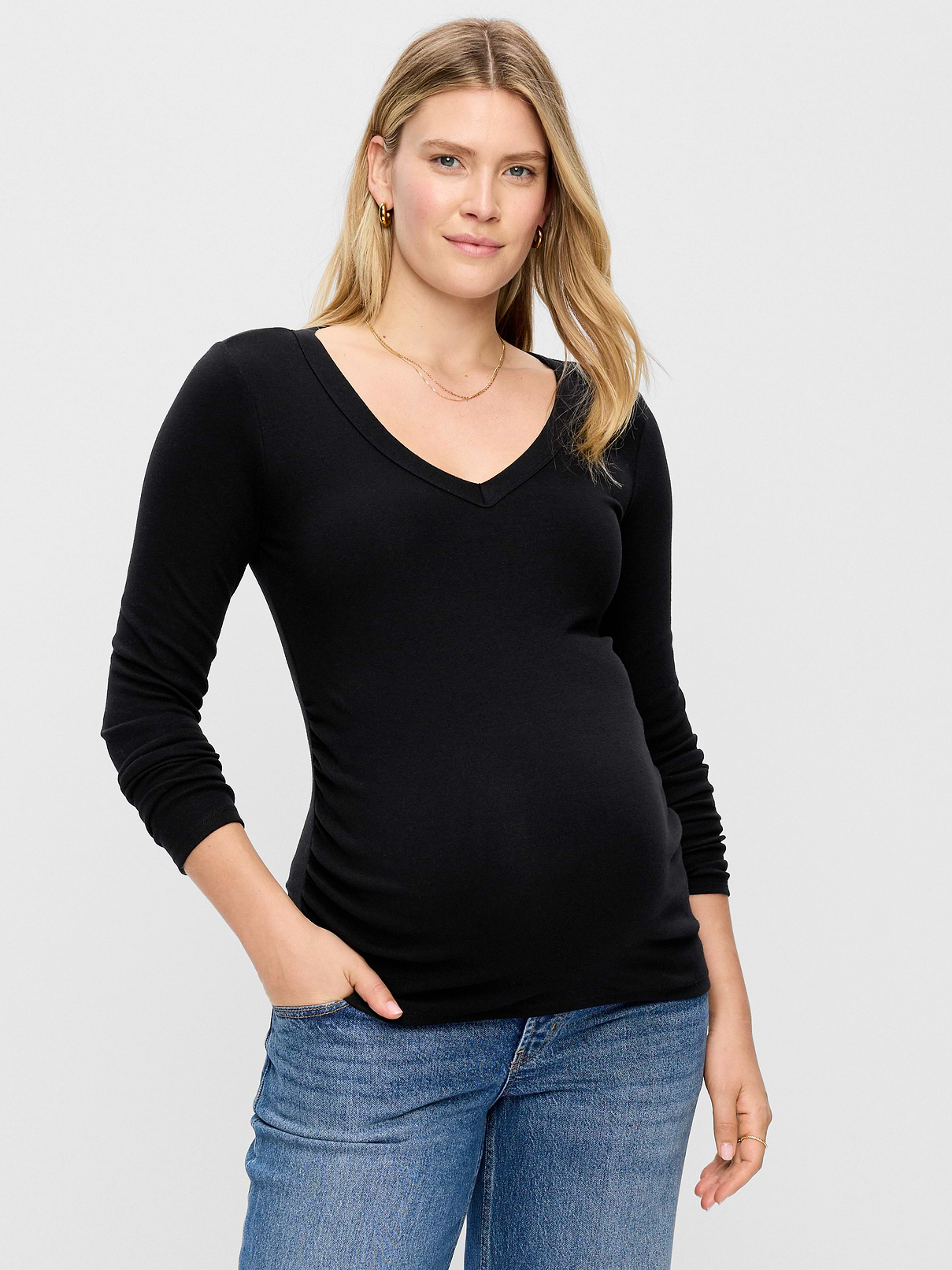 Maternity Snug Long-Sleeve V-Neck T-Shirt
