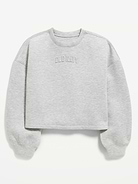 Image 1 of 1, Keep ‘em moving in Old Navy Sport's Bounce Fleece: Our signature smooth spacer fabric that keeps its shape., crew neck, long wide sleeves, drop shoulders, 4-way stretch, breathable, Product #1183751