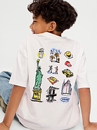 Image 1 of 2, crew neck, short sleeves, drop shoulders, graphic at front and back, Product #1186710