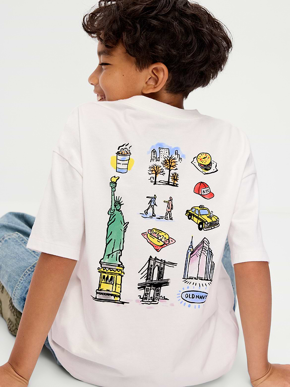 Oversized Short-Sleeve Graphic T-Shirt for Boys