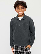 Image 1 of 3, pointed collar, quarter-zip, long sleeves, drop shoulders, pocket at chest, Product #1182736