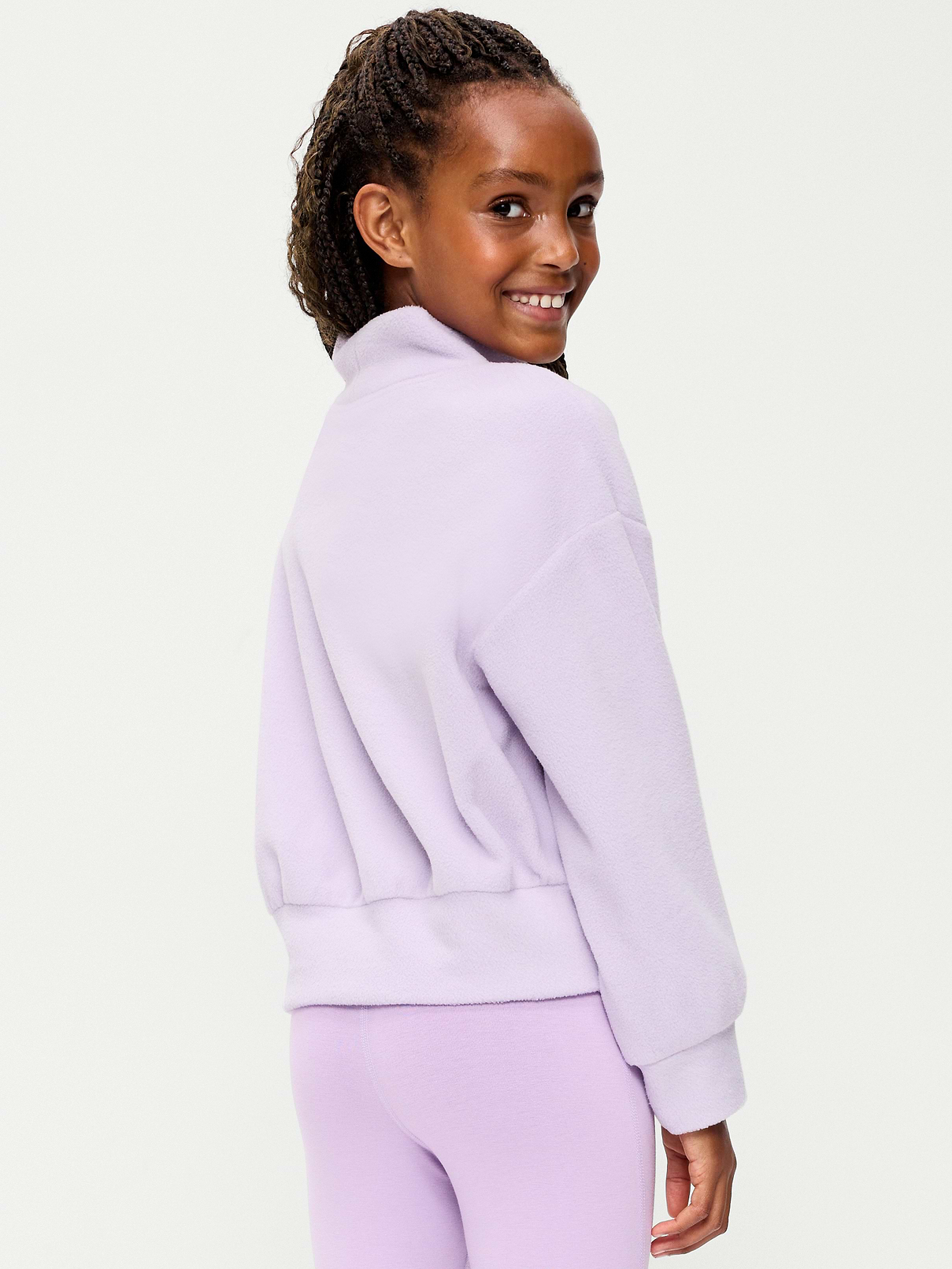 Image 2 of 3, Long-Sleeve Mock-Neck Microfleece Top for Girls
