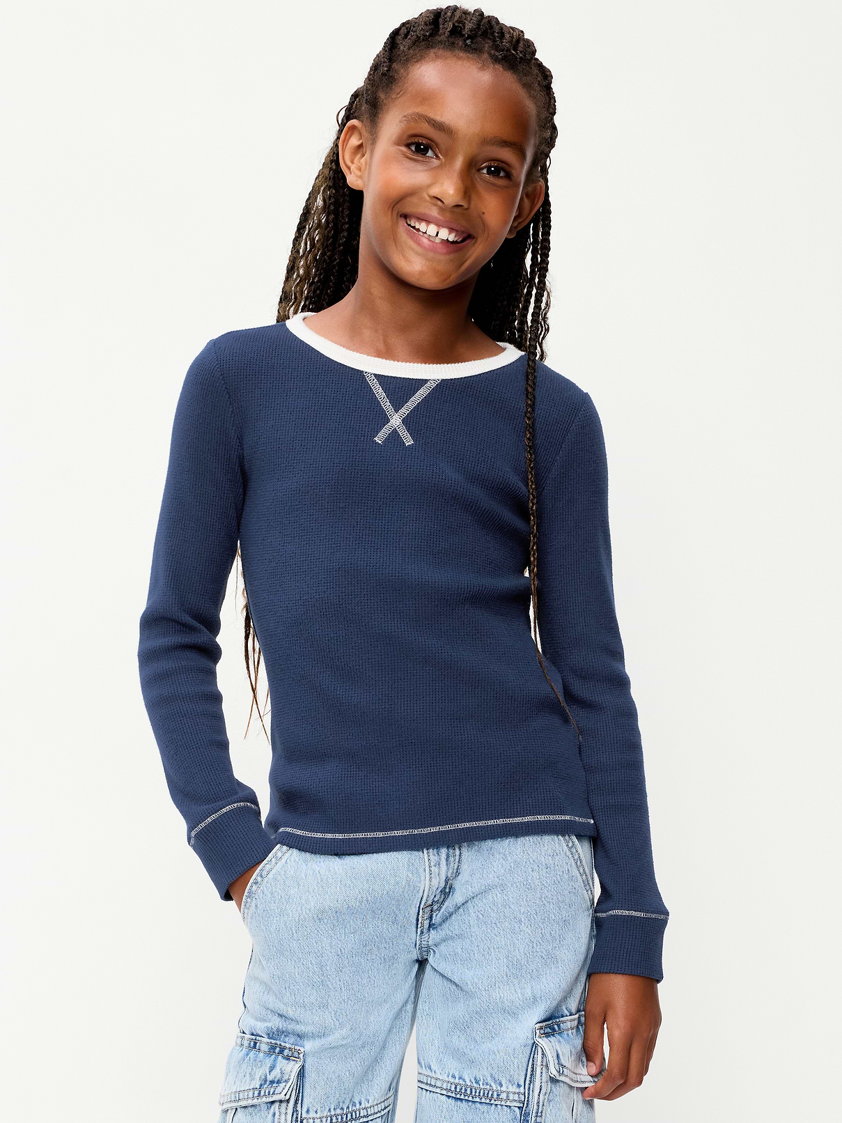 Image 1 of 4, round neckline, long sleeves, Product #907862