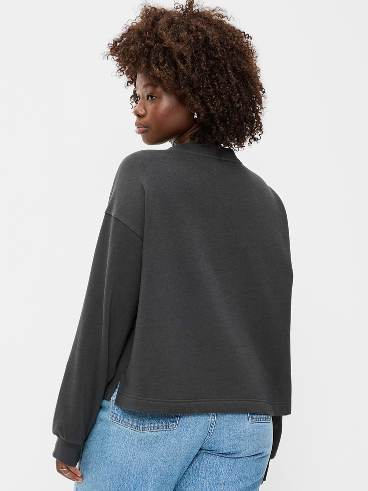 Image 3 of 5, Fleece Crew-Neck Embellished Top