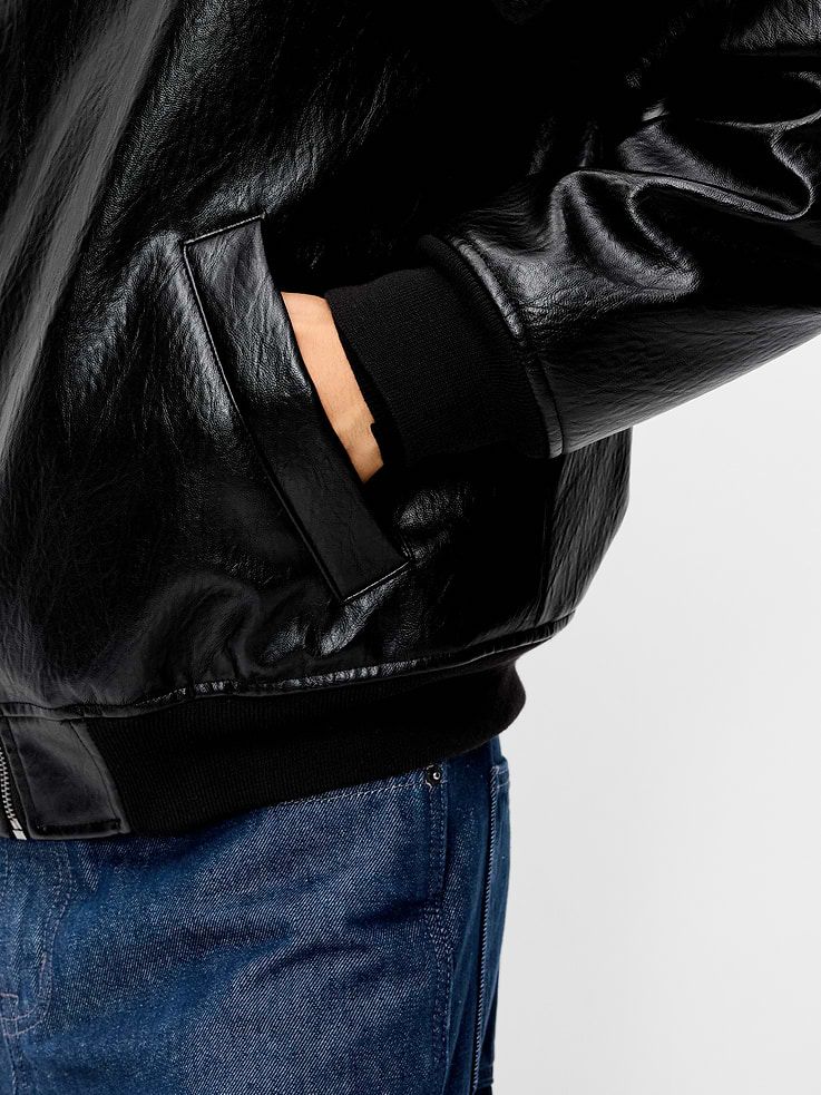 Image 5 of 6, Faux-Leather Jacket