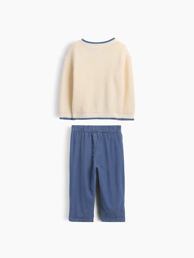 Image 2 of 3, Baby Sweater & Corduroy Pants Outfit Set