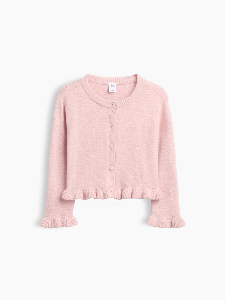 Image 2 of 4, Baby & Toddler CashSoft Ruffle Cardigan Sweater