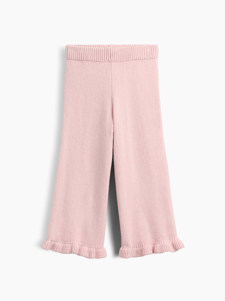 Image 2 de 4, Pantalon jambe large à volants en tricot Effet cachemire pour Bébé et Tout-petit