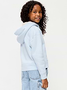 Image 2 of 3, Logo Graphic Sherpa-Lined Zip Hoodie for Girls