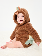 Image 1 of 3, built-in hood, turkey "beak, " and "feathers" at crown, long sleeves, hidden snaps along inseam, Product #896328