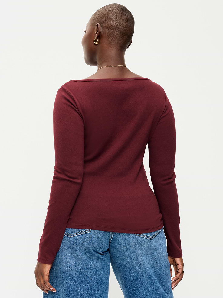 Image 6 of 8, Snug Long-Sleeve Boatneck T-Shirt