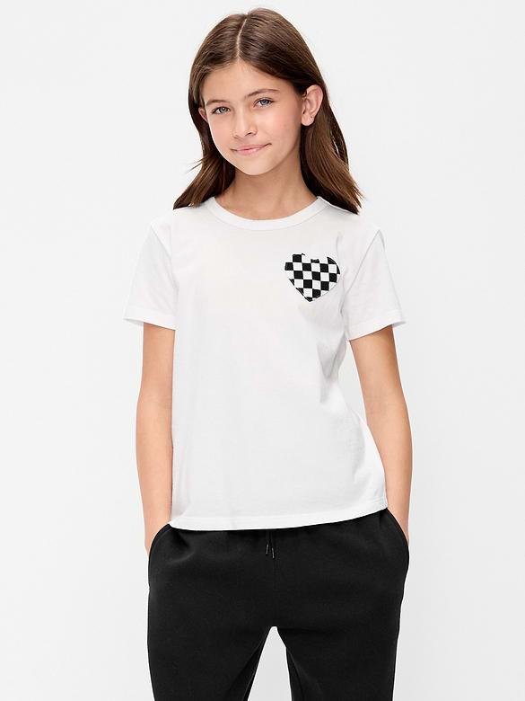 Softest Short-Sleeve Heart-Pocket T-Shirt for Girls
