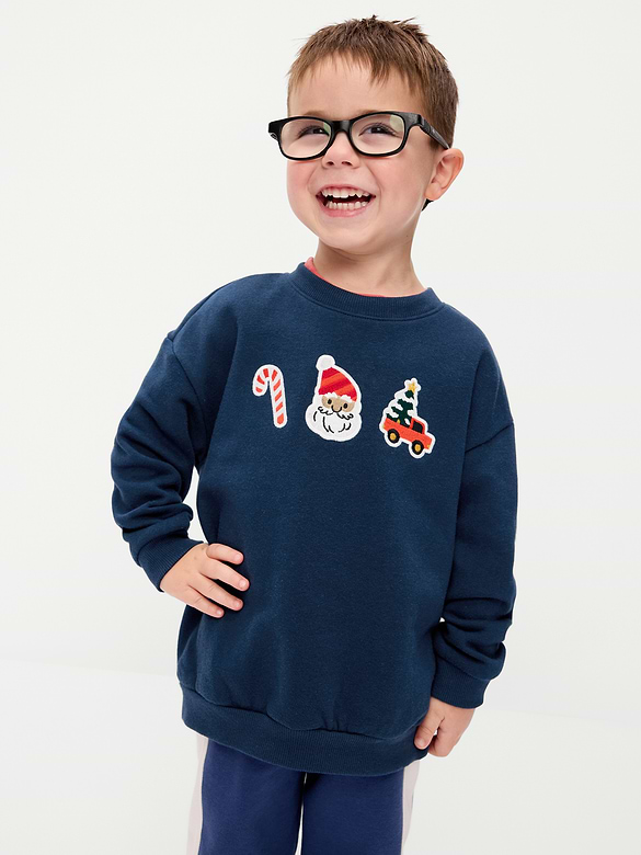 Oversized Long-Sleeve Graphic Sweatshirt for Toddler Boys