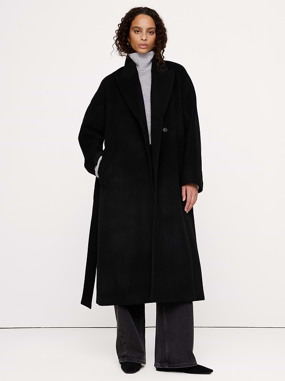 Wool-Cashmere Wrap Coat