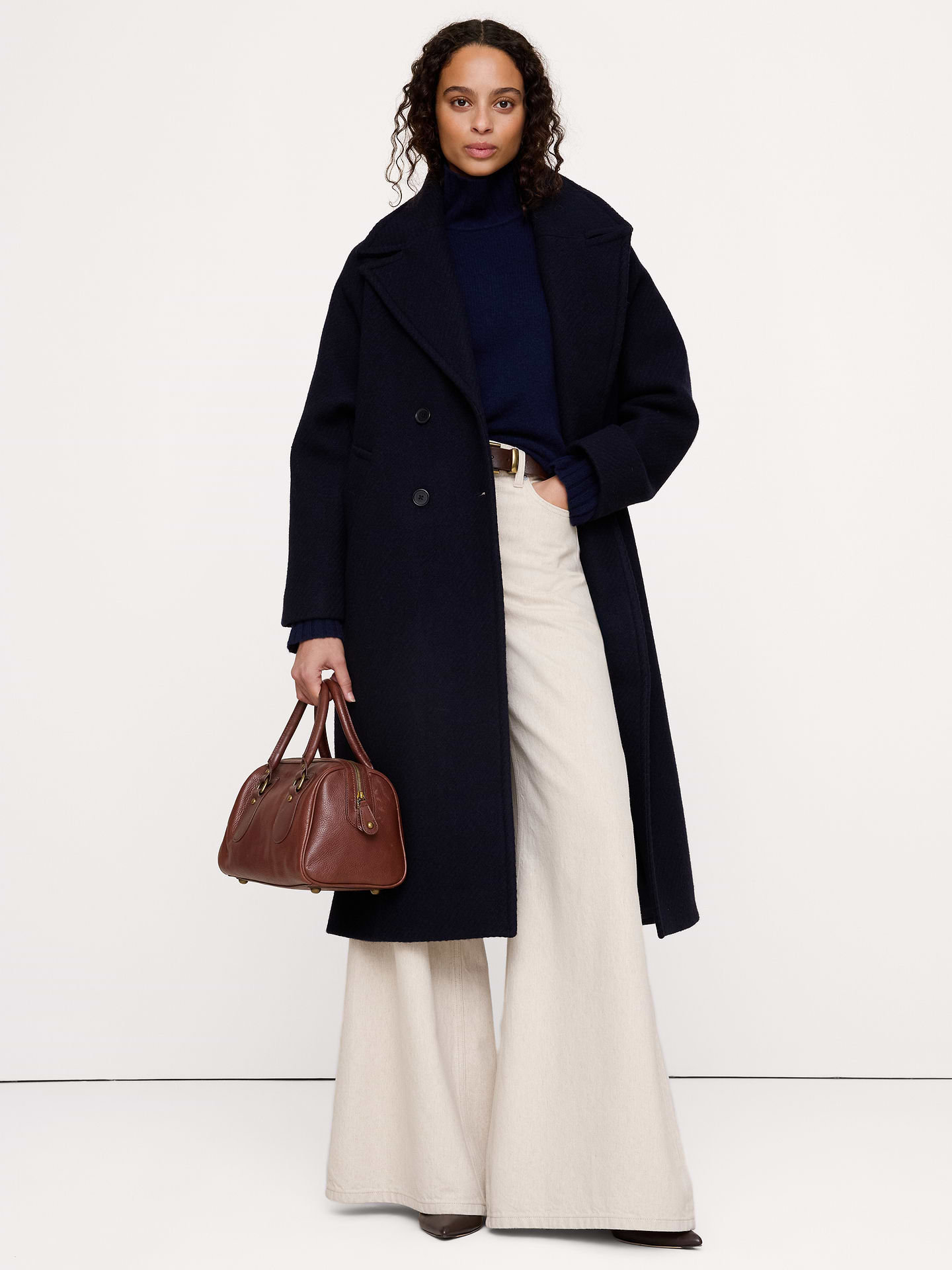 Image 1 of 7, Inspired by past styles, we crafted this coat in a wool-blend slub twill. Soft, warm, and heavy enough to protect against the elements., Ultra-Oversized Fit: Lots of room through chest, shoulders, and waist. Dropped shoulder seam., Notch collar with double-breasted front., Front pockets., Product #1183110