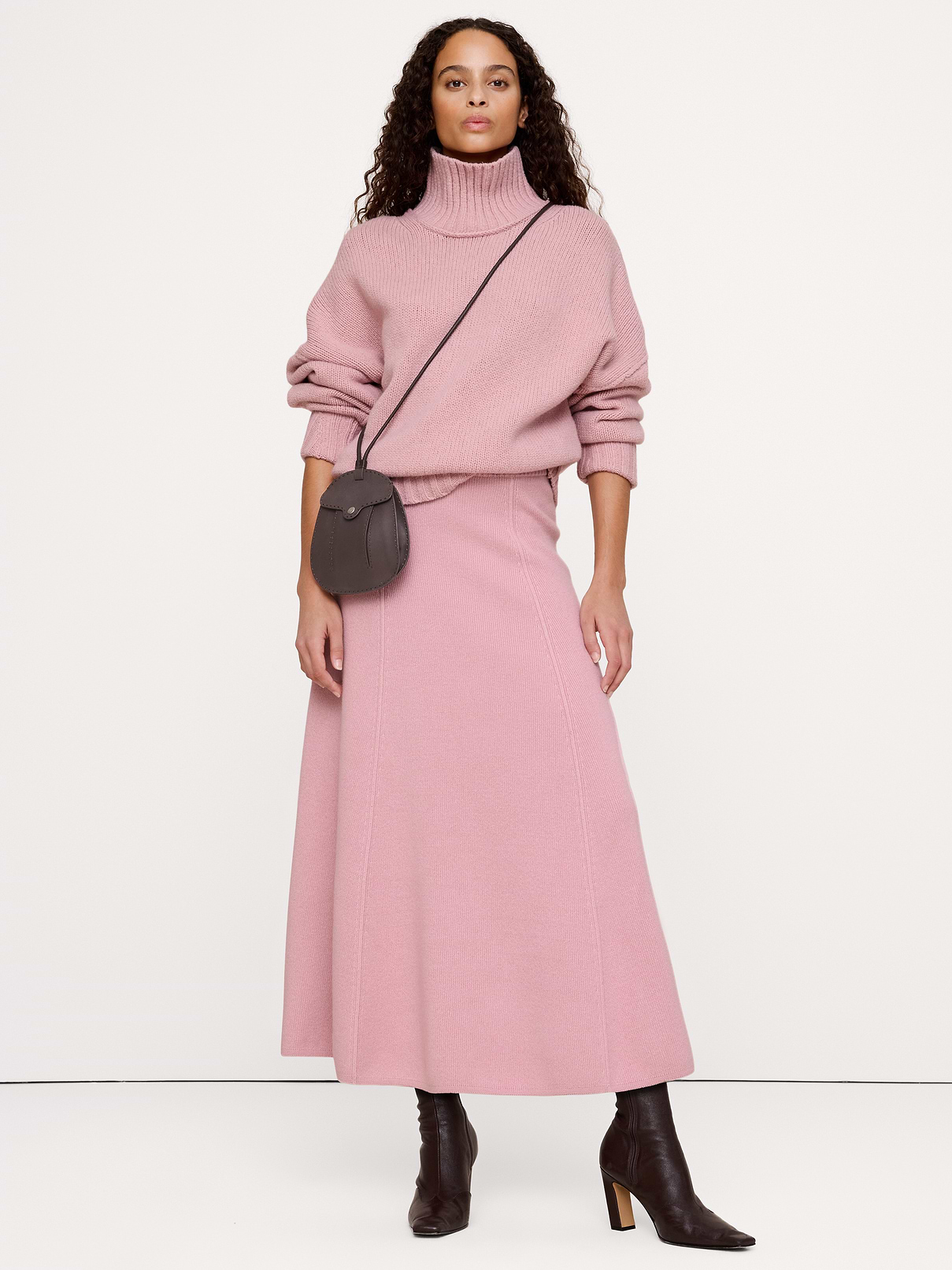 Wool-Cotton Maxi Sweater Skirt