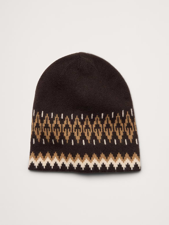 Cashmere Fair Isle Slouchy Beanie