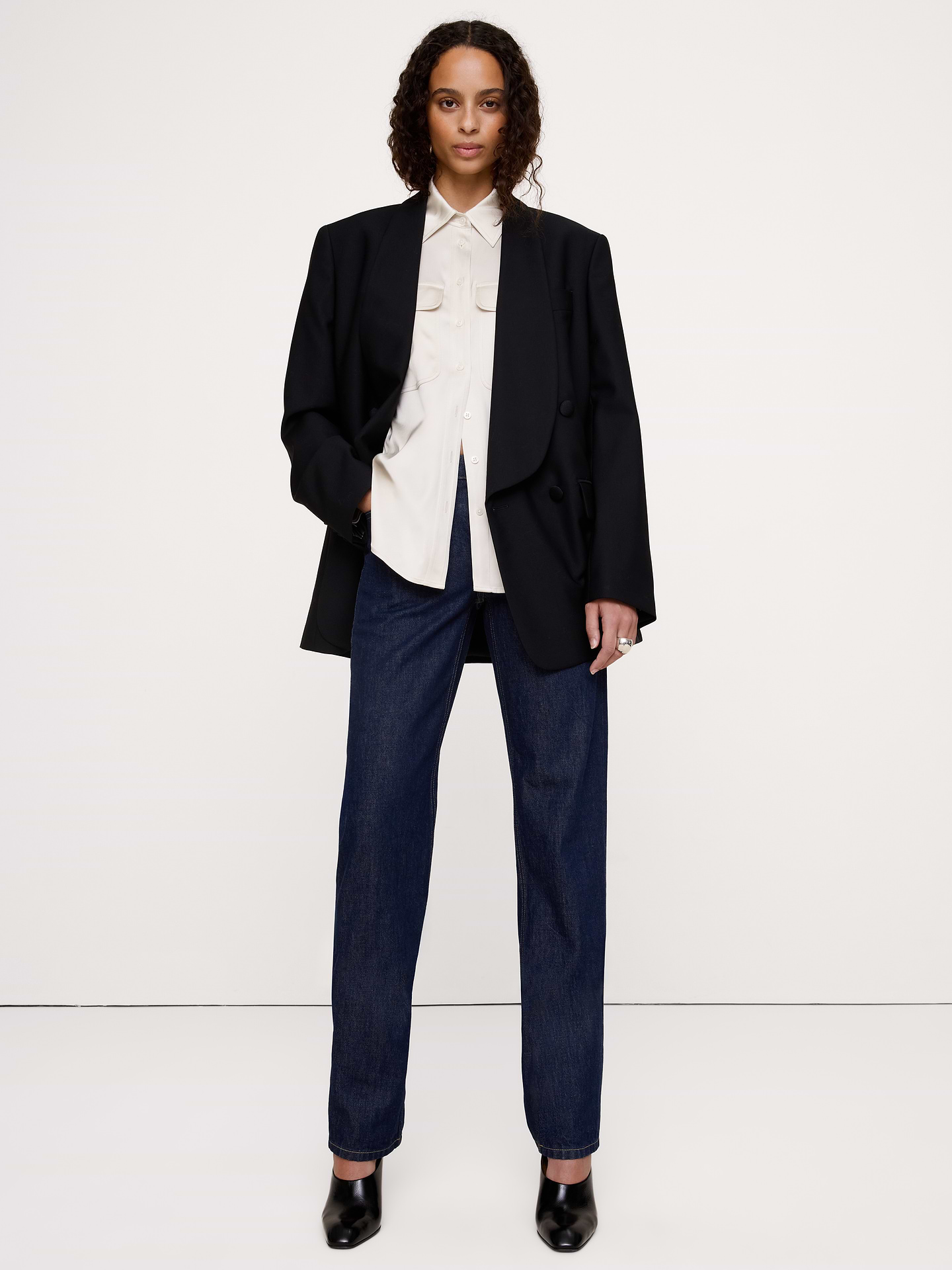 Image 8 of 8, Stretch-Satin Utility Shirt