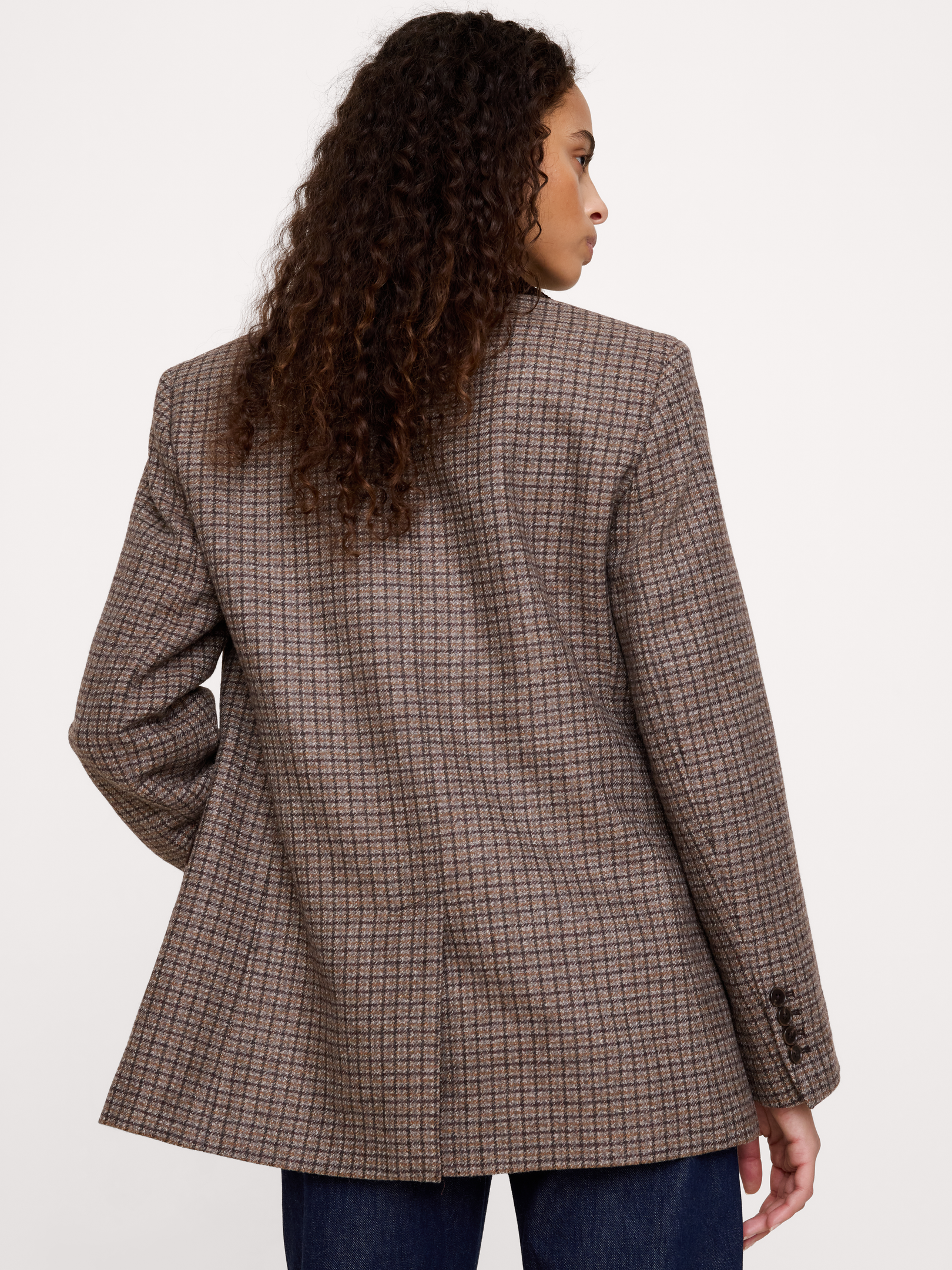 Image 3 de 4, Blazer à coupe boyfriend en tweed italien