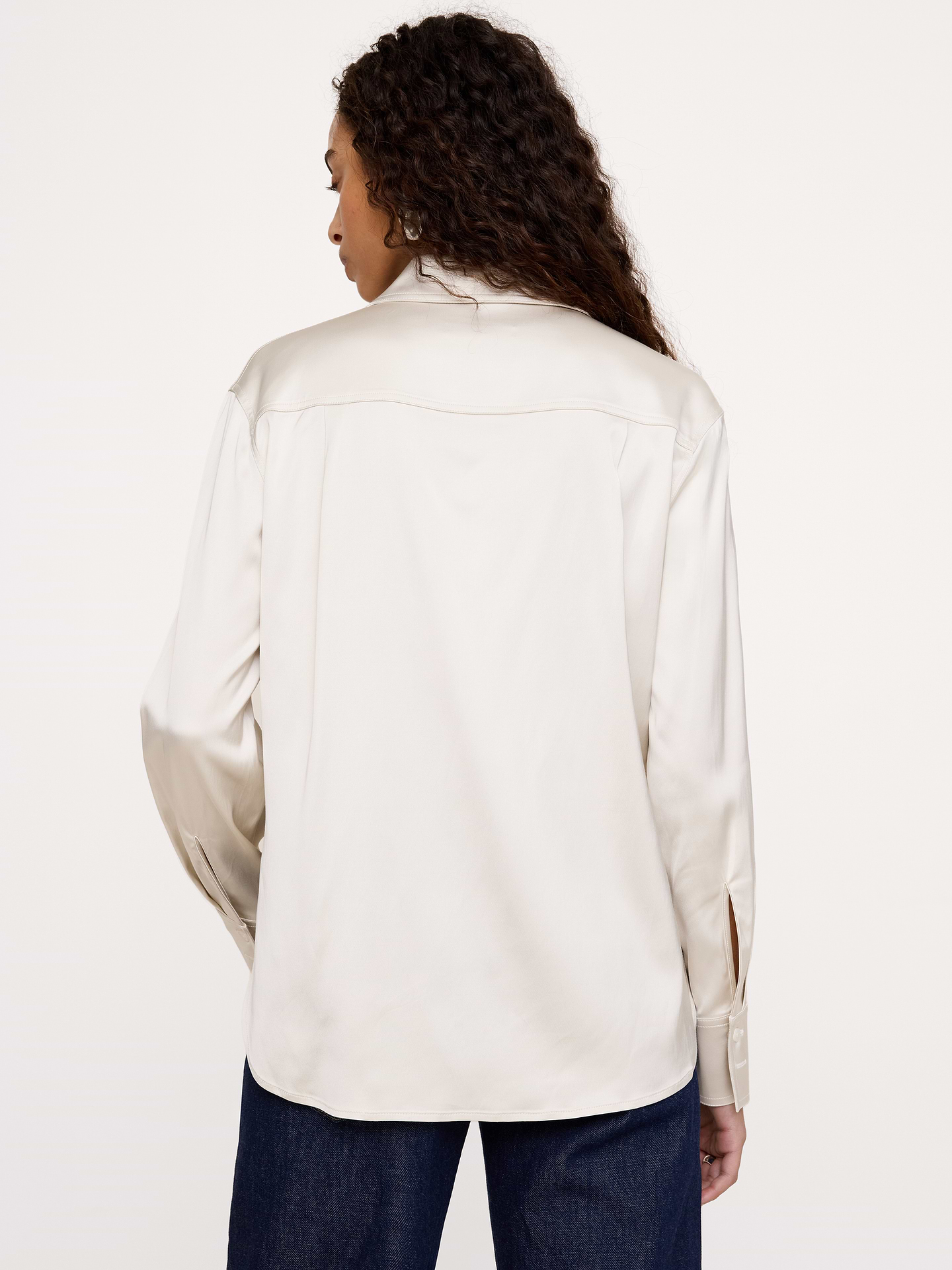 Image 7 of 8, Stretch-Satin Utility Shirt