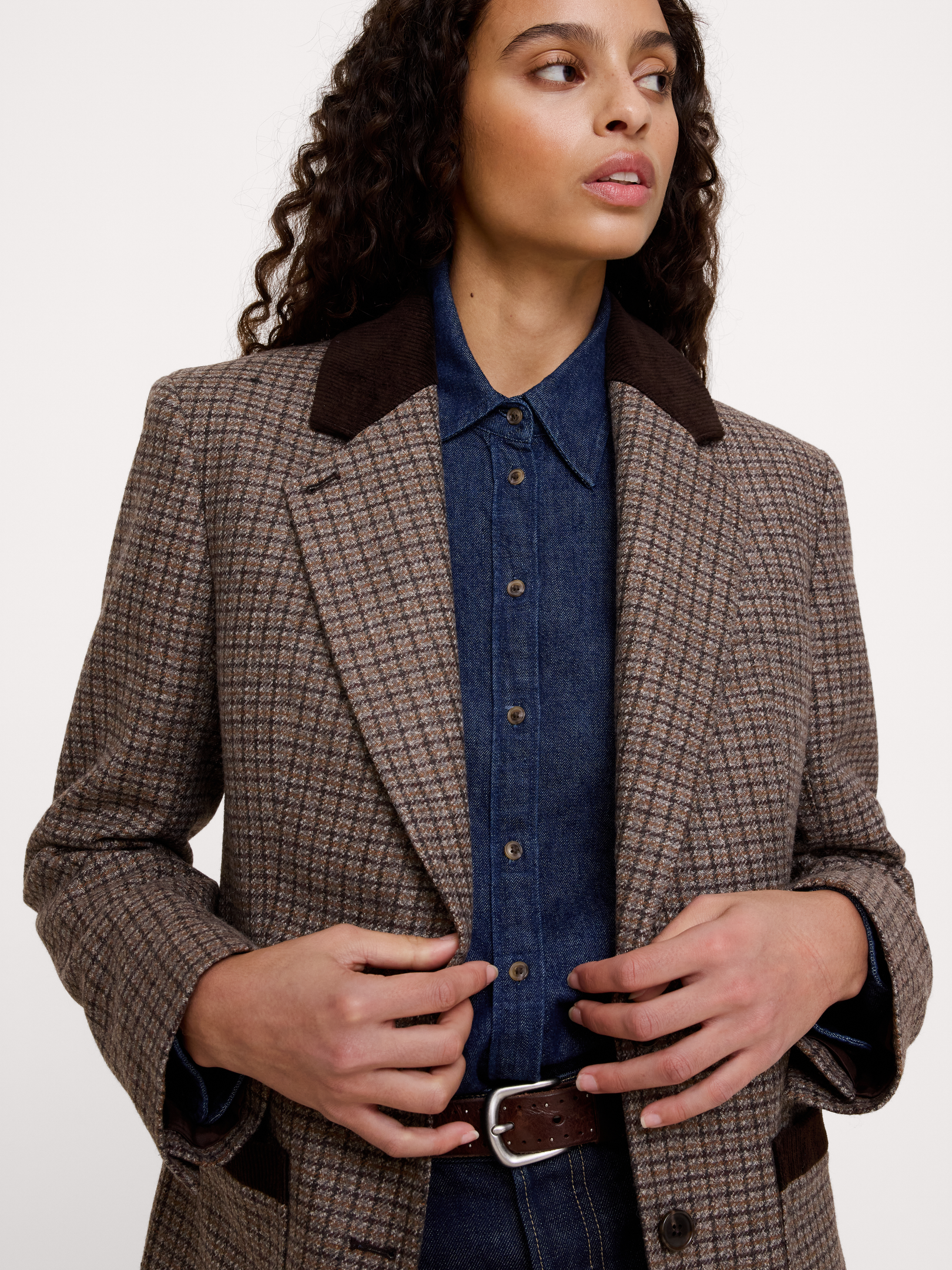 Image 4 de 4, Blazer à coupe boyfriend en tweed italien