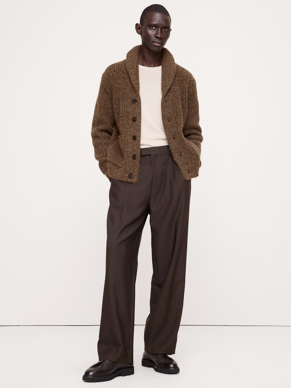 Marled Wool-Blend Cardigan