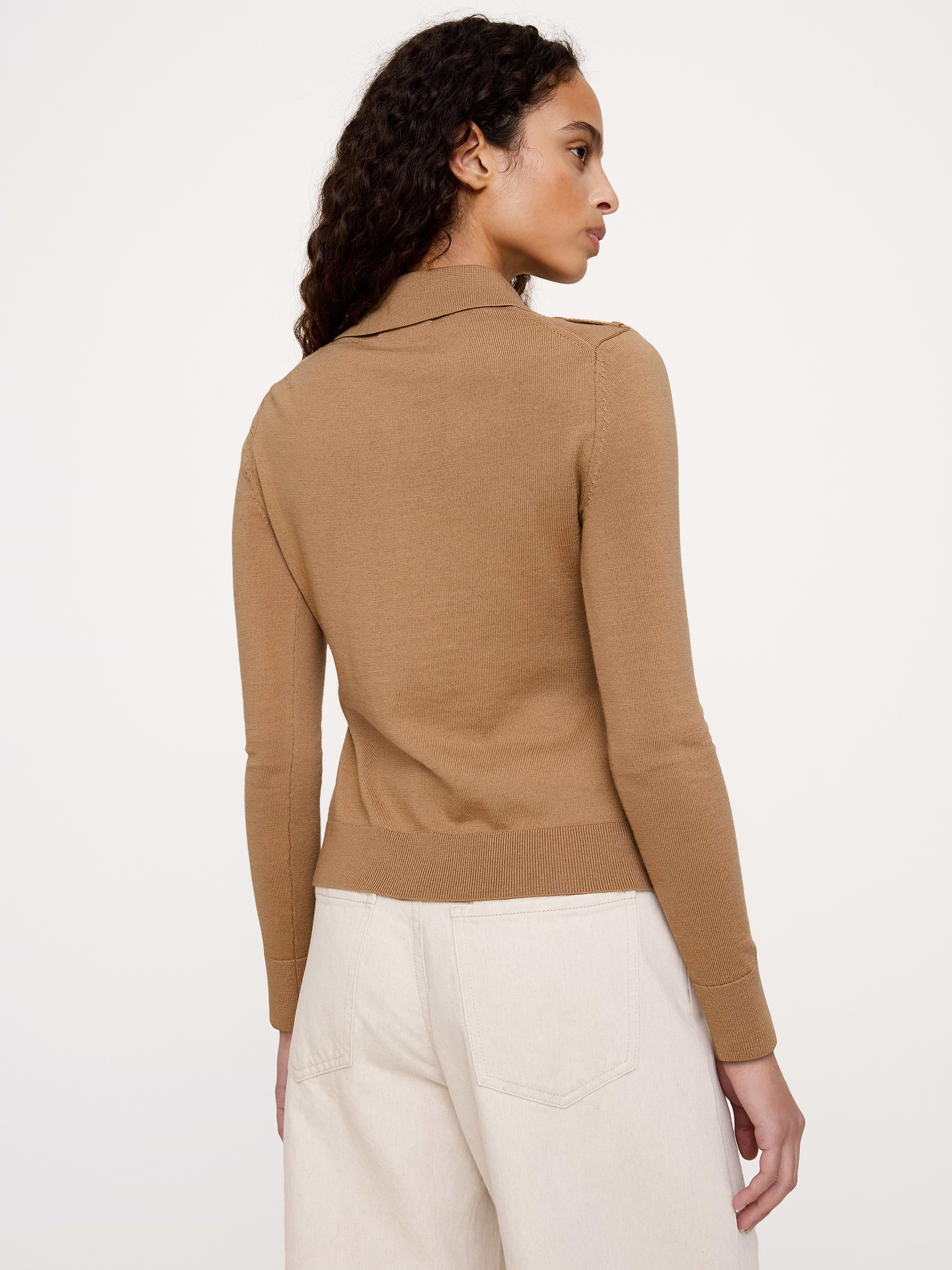 Image 2 de 6, Cardigan à col polo en laine mérinos