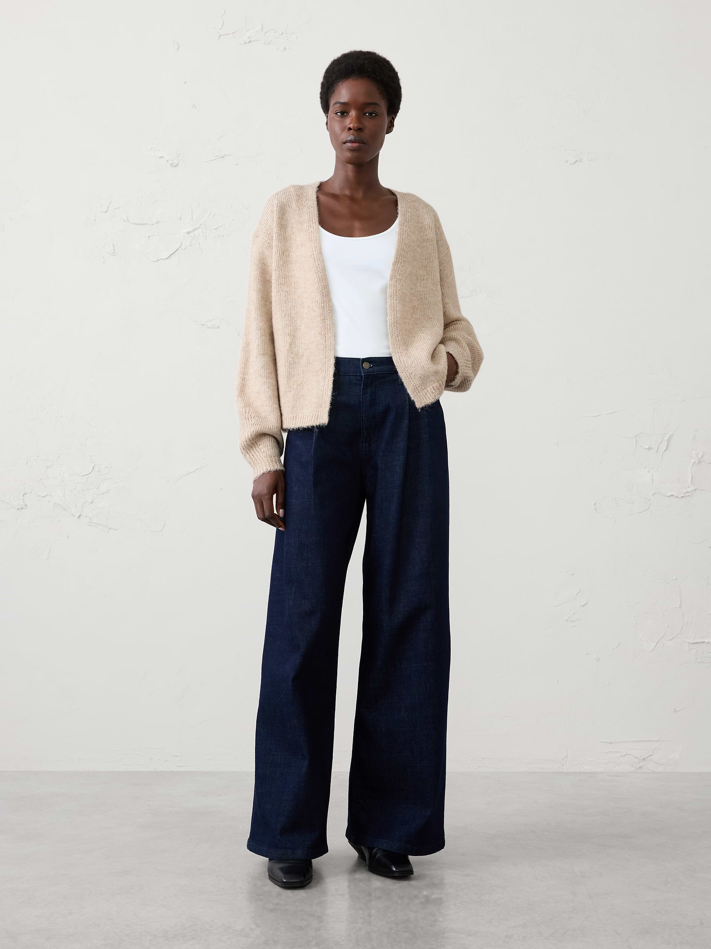 Image 3 of 4, Open-Front Cardigan