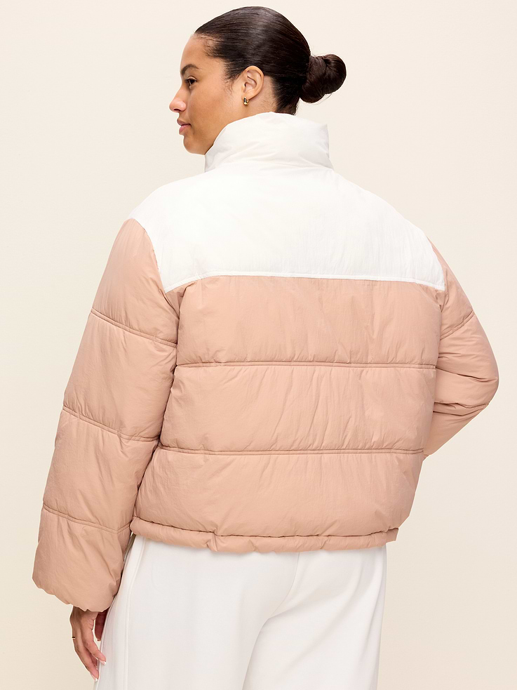 Image 9 of 9, Water-Resistant Color-Block Puffer Jacket